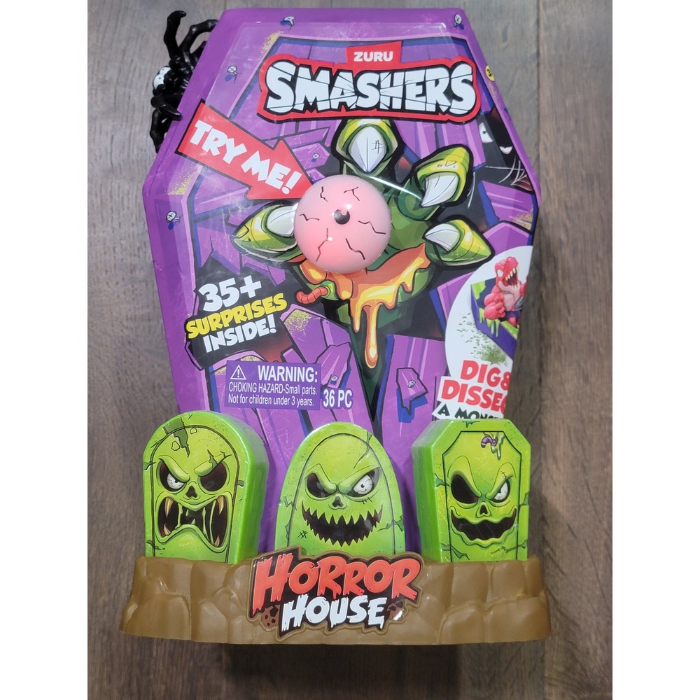 Zuru Smashers Horror House Dig Build Monster Coffin Toy Playset 35‎ Surprises